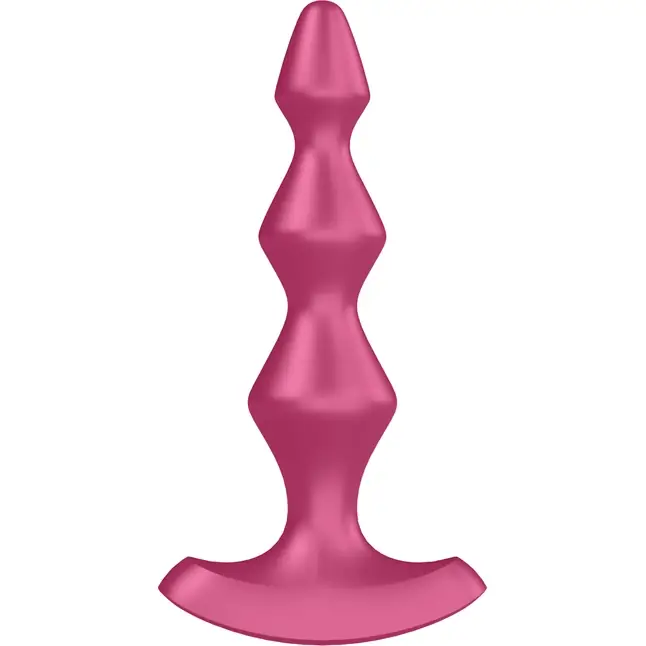 Малиновая анальная пробка с вибрацией Lolli Plug 1 - 13,5 см. Фотография 4.