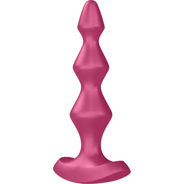 Малиновая анальная пробка с вибрацией Lolli Plug 1 - 13,5 см
