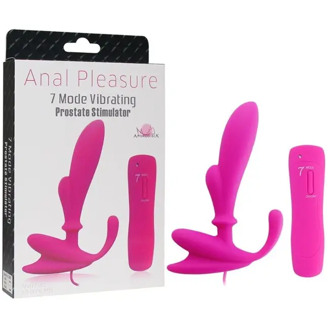 Белый вибромассажёр простаты с выносным пультом Anal Pleasure 2 - 14 см. Фотография 3.