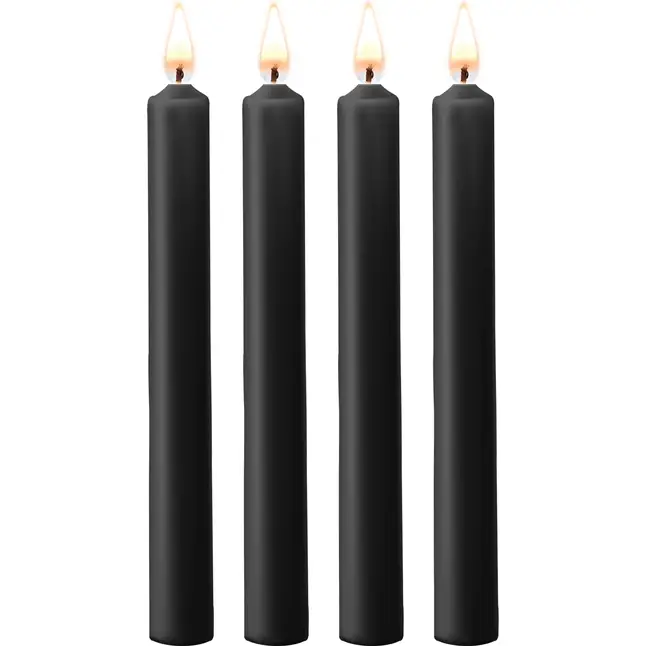 Набор из 4 черных восковых свечей Teasing Wax Candles Large - Ouch!
