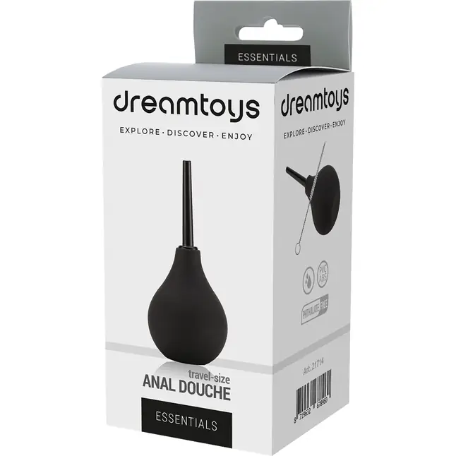 Черный анальный душ Travel Size Anal Douche - Essentials. Фотография 2.
