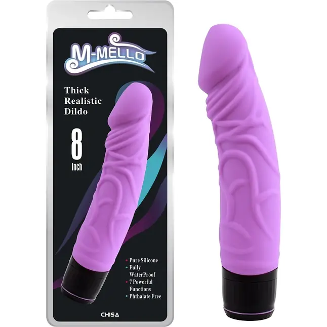 Фиолетовый вибратор-реалистик Thick Realistic Dildo - 19,5 см - M-Mello. Фотография 4.