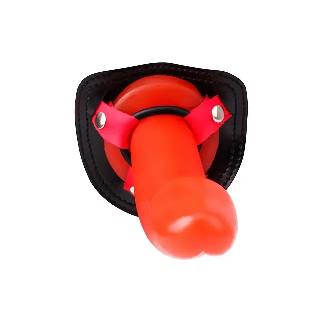 Красный страпон Thumper Strap-on на ремешках - 18 см - Hotstorm. Фотография 2.