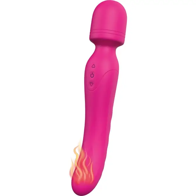Ярко-розовый жезловый вибратор Heating Bodywand с нагревом - 23,2 см - Vibes of Love. Фотография 2.