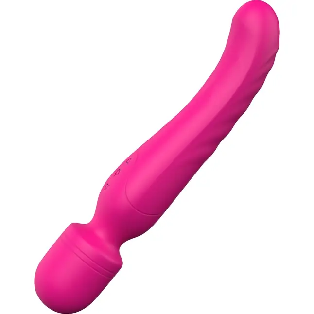 Ярко-розовый жезловый вибратор Heating Bodywand с нагревом - 23,2 см - Vibes of Love. Фотография 6.