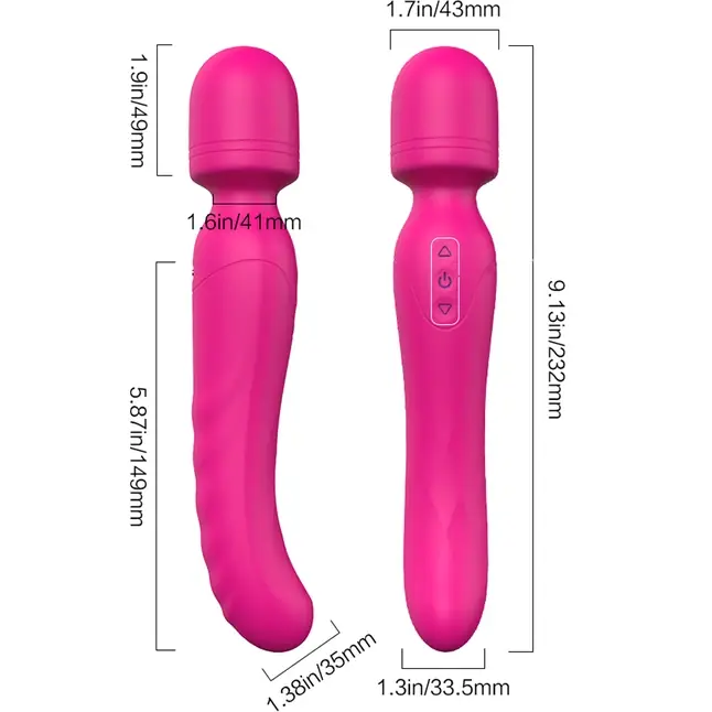 Ярко-розовый жезловый вибратор Heating Bodywand с нагревом - 23,2 см - Vibes of Love. Фотография 8.