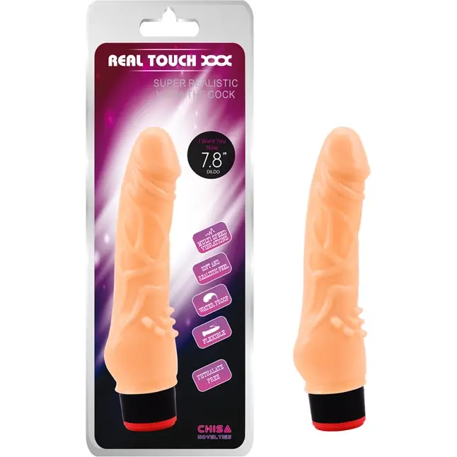 Телесный вибратор 7.8” Vibe Cock - 19 см - Real Touch XXX. Фотография 2.