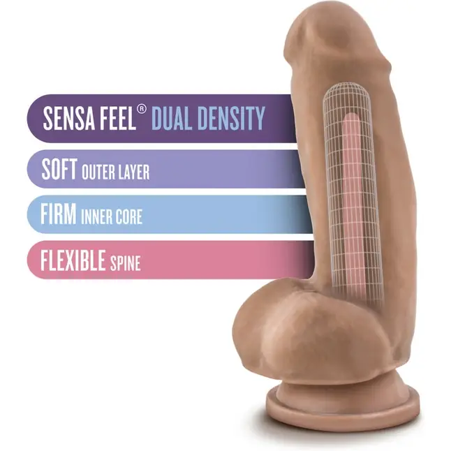Кофейный фаллоимитатор на присоске 7 Sensa Feel El Gordo - 17,78 см - Au Naturel. Фотография 6.