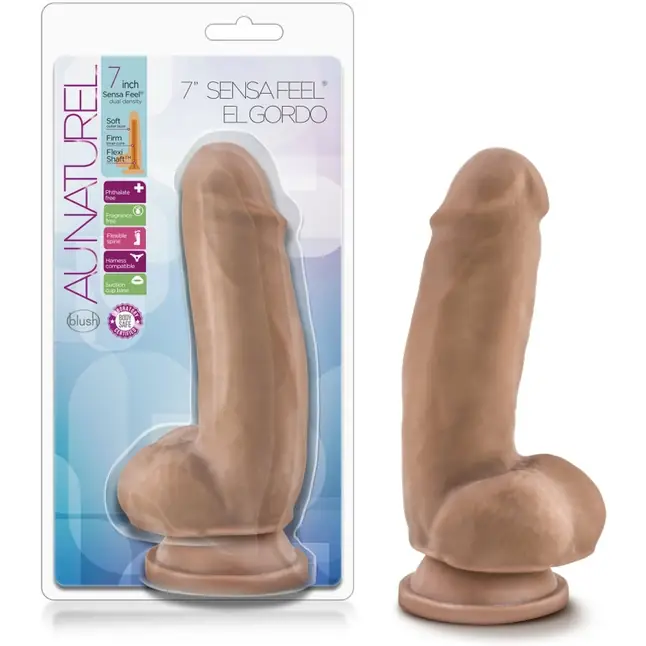 Кофейный фаллоимитатор на присоске 7 Sensa Feel El Gordo - 17,78 см - Au Naturel. Фотография 7.