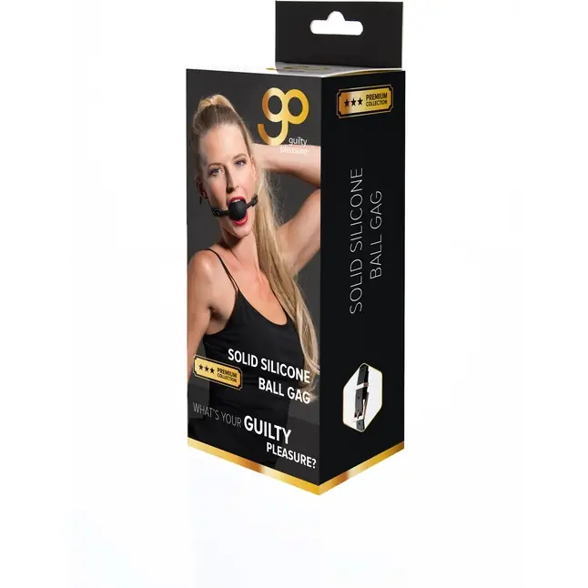 Черный кляп-шарик PREMIUM SOLID SILICONE BALL GAG - Guilty Pleasure. Фотография 3.