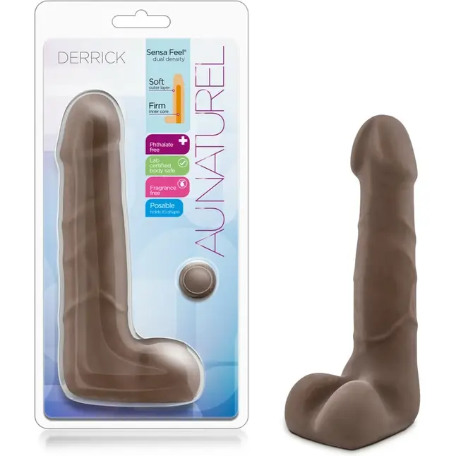 Коричневый фаллоимитатор Derrick - 17,78 см - Au Naturel. Фотография 5.