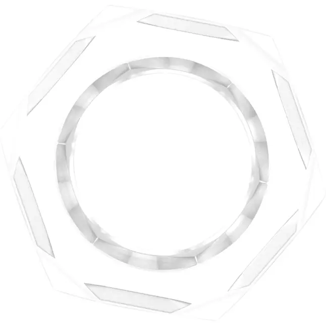 Прозрачное эрекционное кольцо-шестигранник Nust Bolts Cock Ring - Get Lock