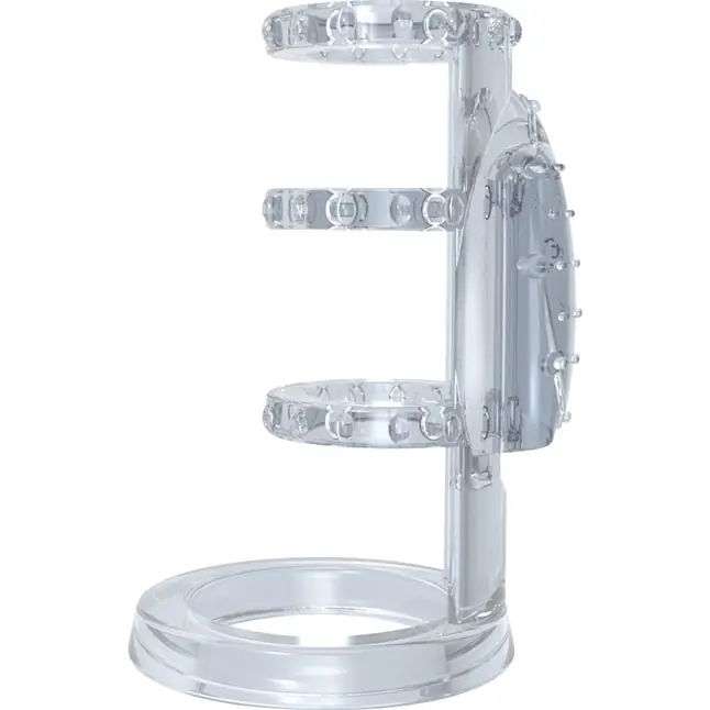 Прозрачная насадка-клетка с вибрацией Vibrating Cock Cage - 7,6 см - Get Lock