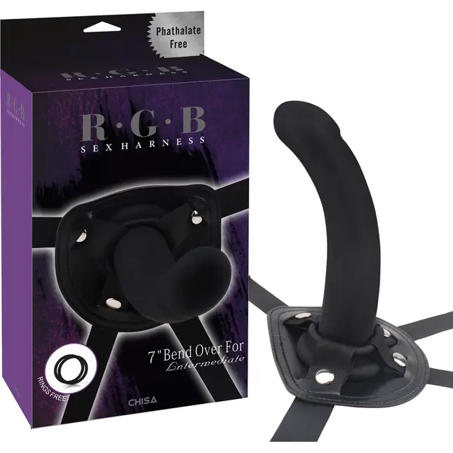 Черный страпон Bend Over For Intermediate - 17,7 см - R.G.B. Фотография 4.