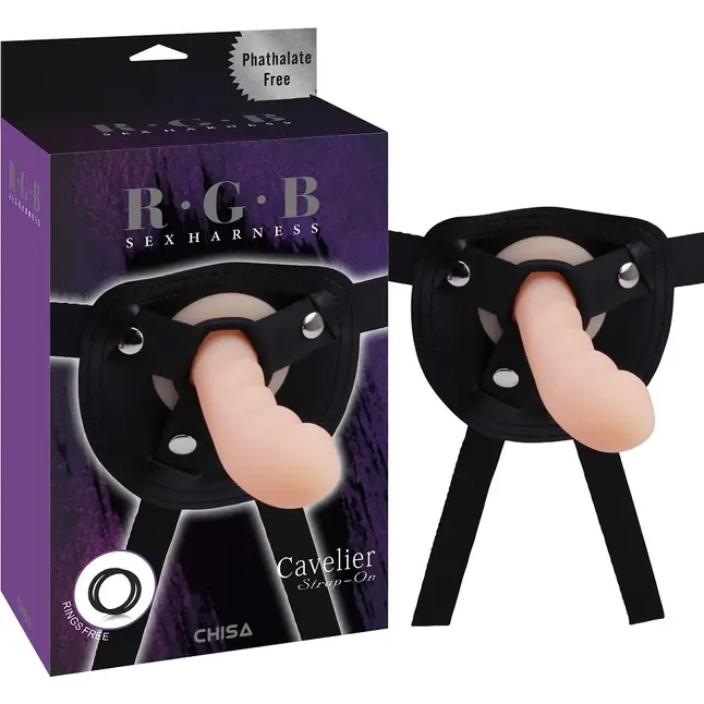 Телесный страпон Cavelier Strap-On - 15 см - R.G.B. Фотография 3.