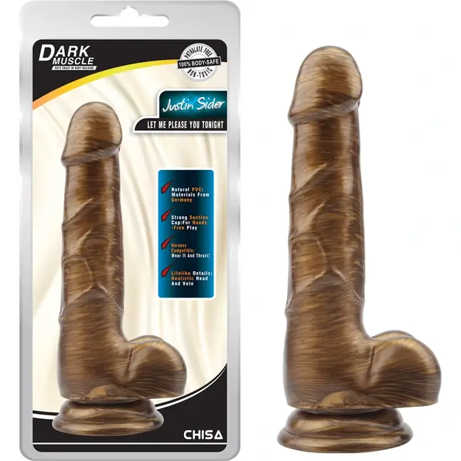 Золотистый фаллоимитатор Justin Sider - 19 см - Dark Muscle. Фотография 5.