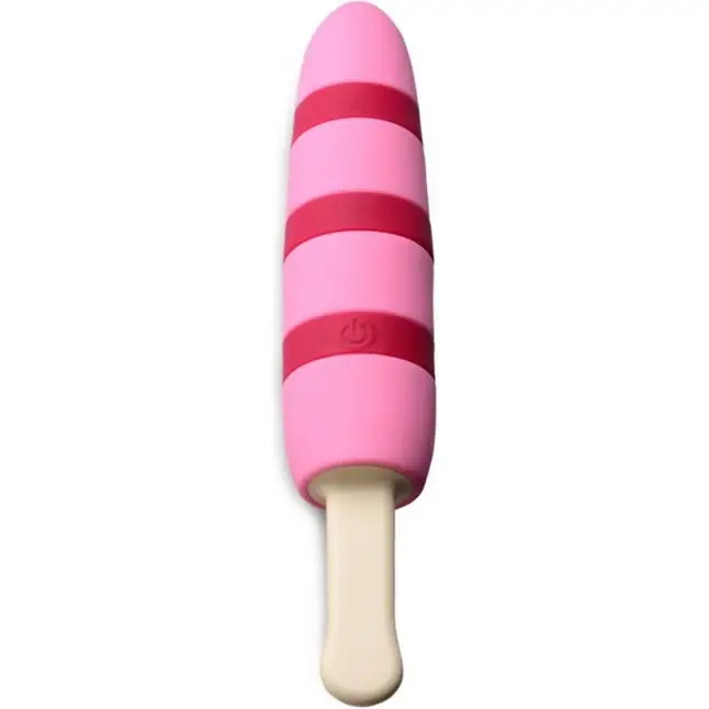 Розовый вибростимулятор-эскимо 10X Popsicle Vibrator - 21,6 см