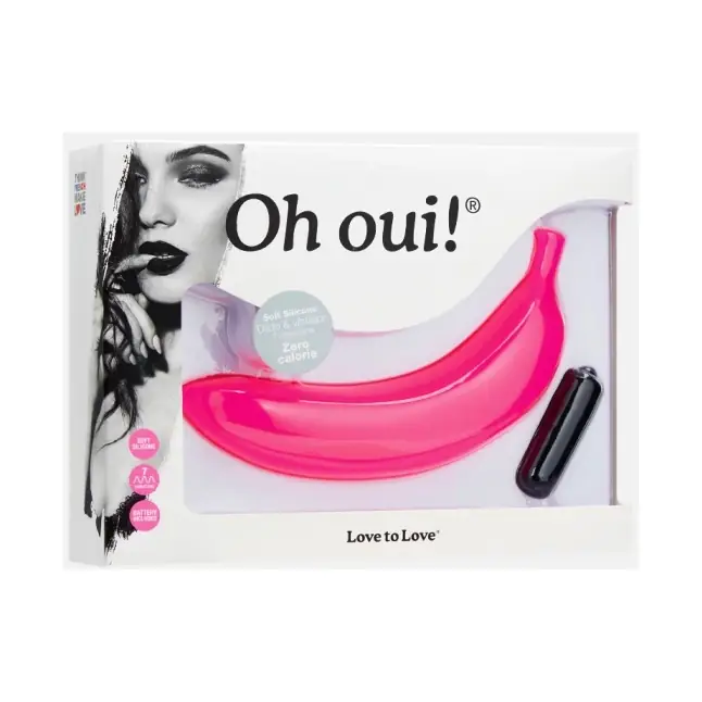 Розовый вибратор-банан Oh Oui! - 17,5 см. Фотография 4.