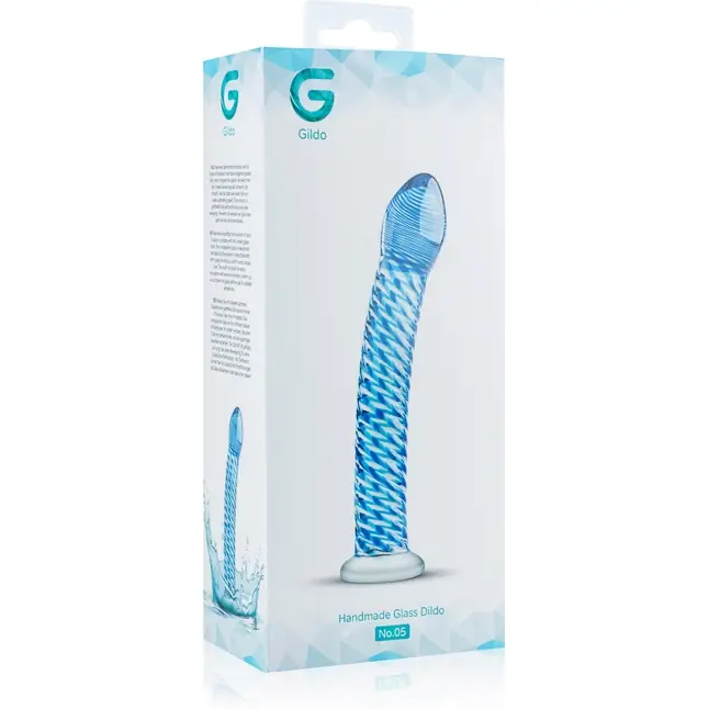 Голубой стеклянный фаллоимитатор Glass Dildo No.5 - 18 см - Gildo. Фотография 6.
