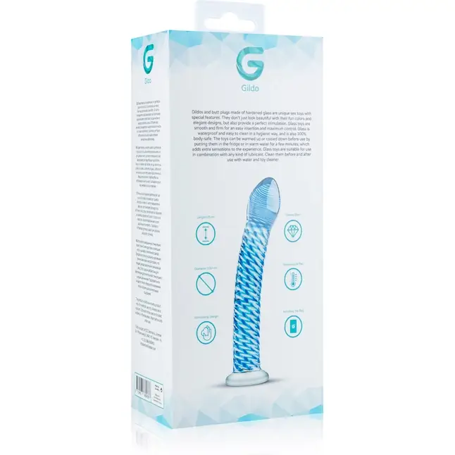 Голубой стеклянный фаллоимитатор Glass Dildo No.5 - 18 см - Gildo. Фотография 7.