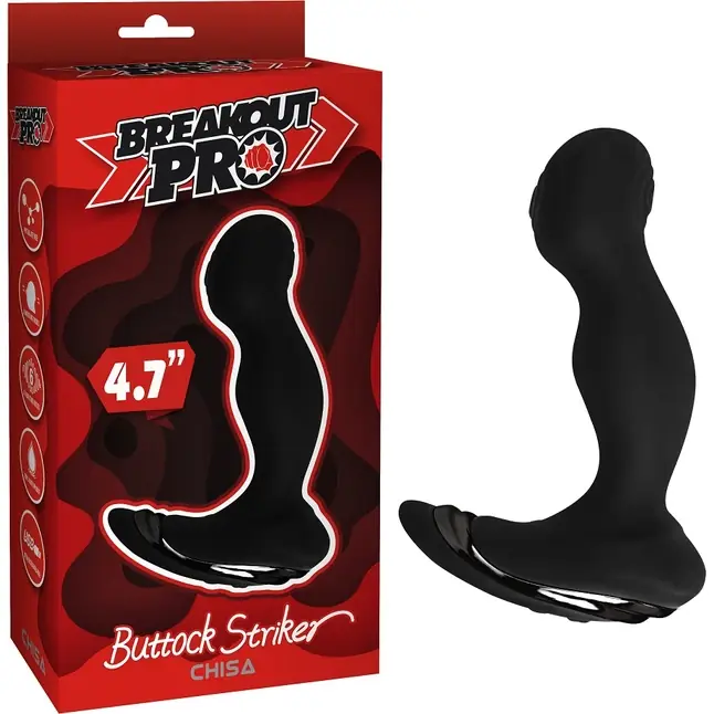 Черный стимулятор простаты Buttock Striker - 15,2 см - Breakout Pro. Фотография 2.
