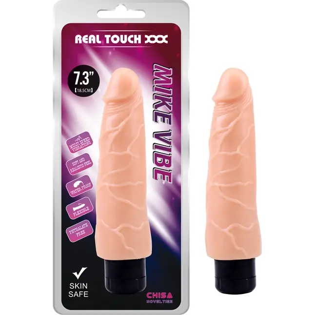 Телесный вибратор-реалистик Mike Vibe - 21,5 см - Real Touch XXX. Фотография 2.