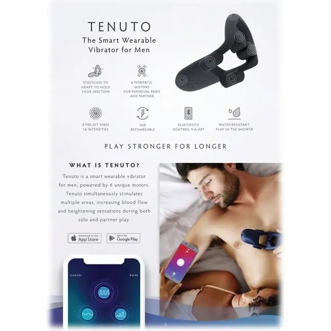 Черное технологичное эрекционное кольцо MysteryVibe Tenuto. Фотография 5.