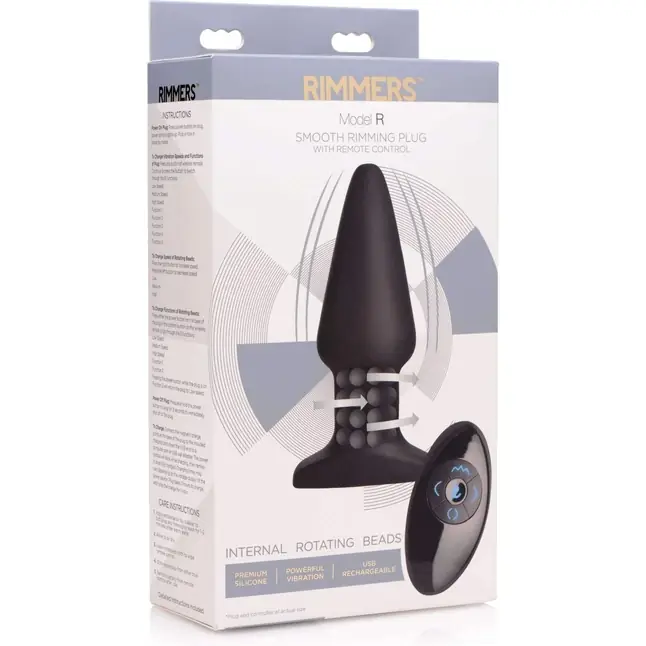 Черная анальная пробка Model R Smooth Rimming Plug with Remote - 14,2 см - Rimmers. Фотография 6.