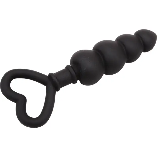 Черный анальный массажер Beaded Luv Probe - 15,6 см - Black Mont. Фотография 2.