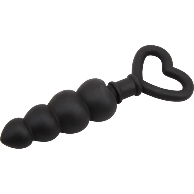 Черный анальный массажер Beaded Luv Probe - 15,6 см - Black Mont. Фотография 3.