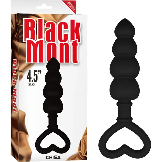 Черный анальный массажер Beaded Luv Probe - 15,6 см - Black Mont. Фотография 4.