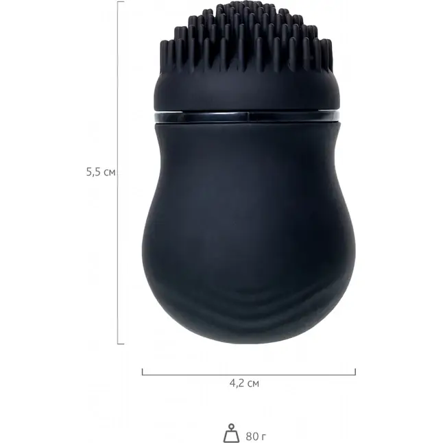 Черный стимулятор клитора PPP CURU-CURU BRUSH ROTER. Фотография 4.