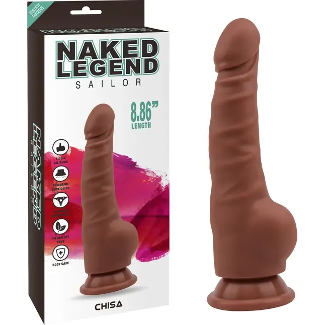 Коричневый фаллоимитатор Sailor - 22,5 см - Naked Legend. Фотография 2.
