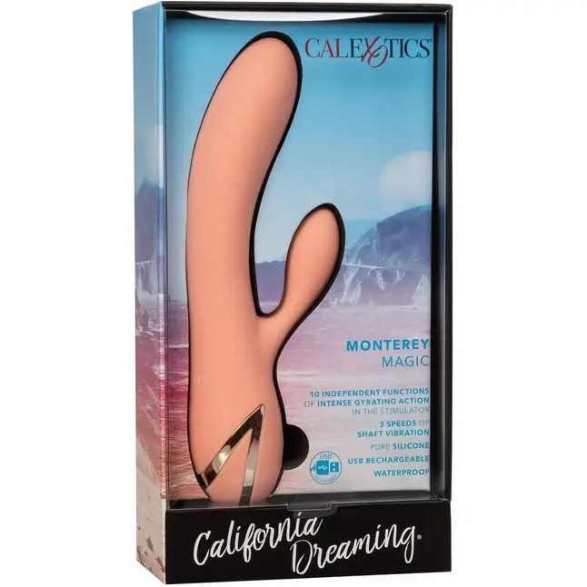 Оранжевый вибратор-кролик Monterey Magic - 22 см - California Dreaming. Фотография 6.