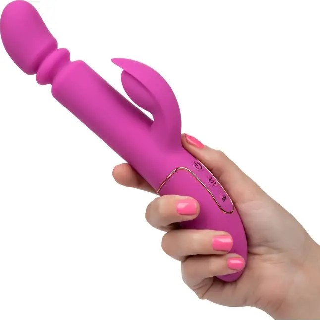 Лиловый вибратор с поступательными движениями Shameless Slim Player - 22,75 см - Shameless. Фотография 2.