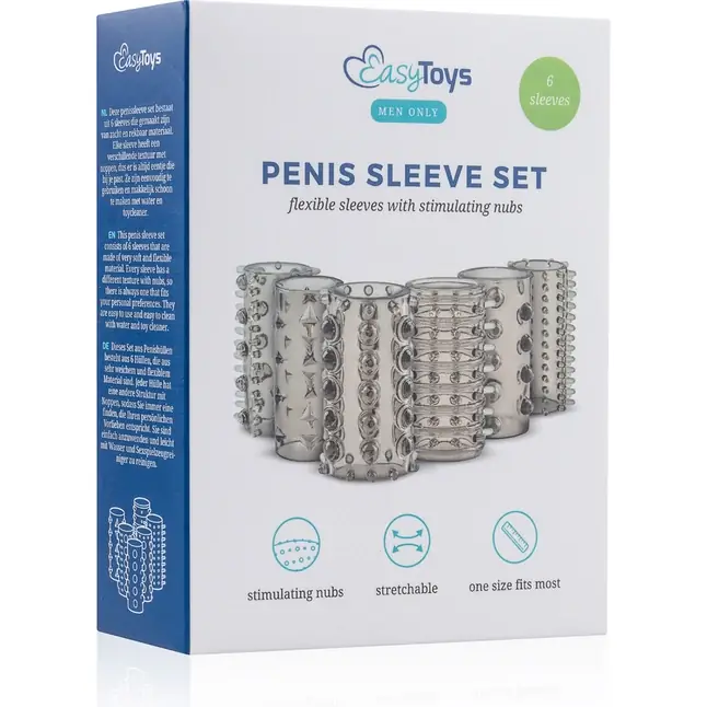 Набор из 6 дымчатых насадок Penis Sleeve Set - Men Only. Фотография 5.