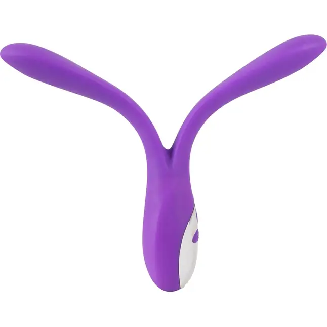 Фиолетовый сдвоенный вибратор Bendable Double Vibrator - 24,3 см - Smile. Фотография 3.