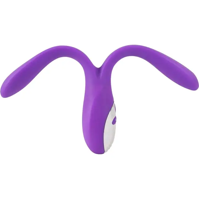 Фиолетовый сдвоенный вибратор Bendable Double Vibrator - 24,3 см - Smile. Фотография 4.