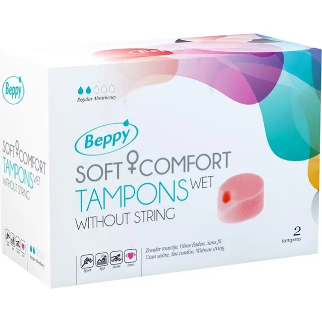 Нежно-розовые тампоны-губки Beppy Tampon Wet - 2 шт. Фотография 3.