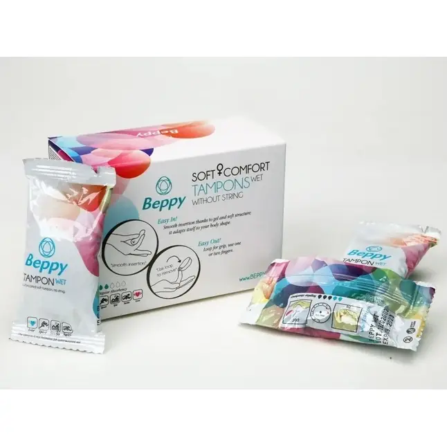 Нежно-розовые тампоны-губки Beppy Tampon Wet - 8 шт. Фотография 4.