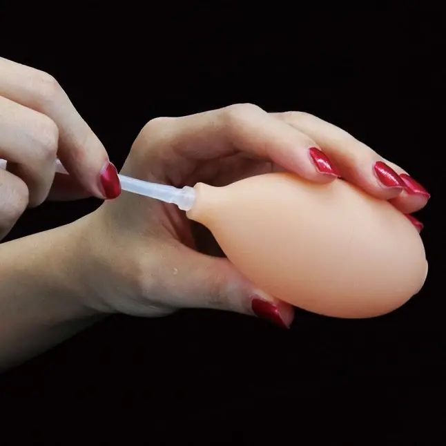Телесный фаллоимитатор с имитацией эякуляции Soft Ejaculation Cock With Ball 8 - 17,8 см. Фотография 7.