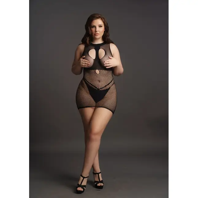 Мини-платье из сетки Duo Net Open Cup Mini Dress - Le Desir. Фотография 3.