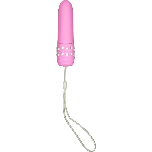 Розовый мини-массажер CRYSTAL MINI VIBE - 11 см - Just For You