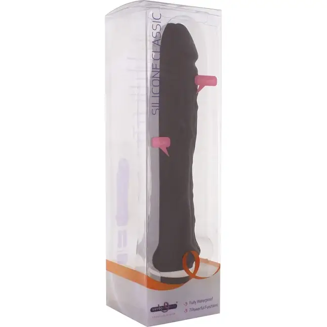Чёрный вибратор CLASSIC LARGE - 24,5 см - Premium Range. Фотография 2.