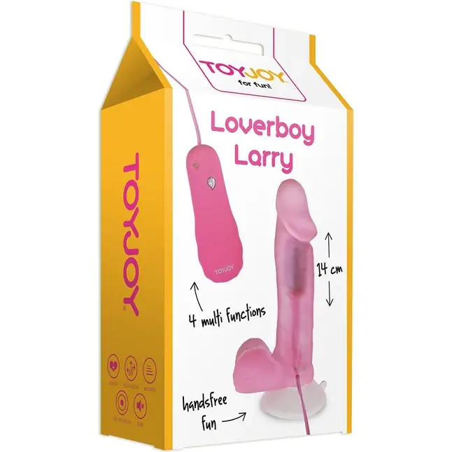 Розовый вибратор на присоске LOVERBOY LARRY - 14 см - Classics. Фотография 2.