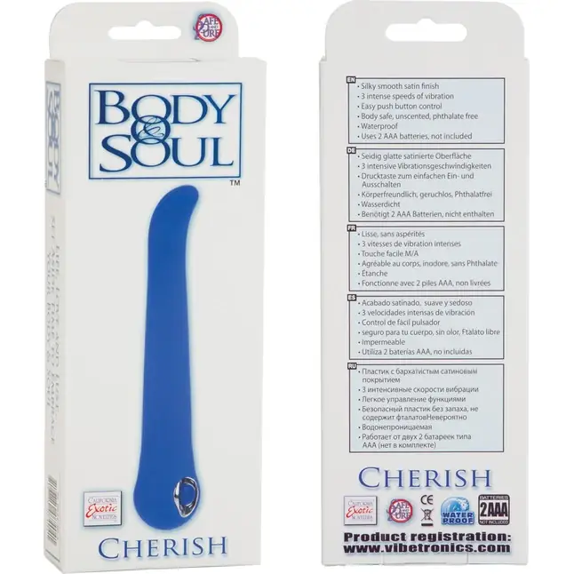 Синий вибратор Body Soul Cherish - 16,5 см - Body   Soul. Фотография 5.