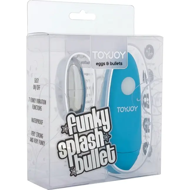 Вибропуля Funky Splash с голубым пультом - Funky. Фотография 2.