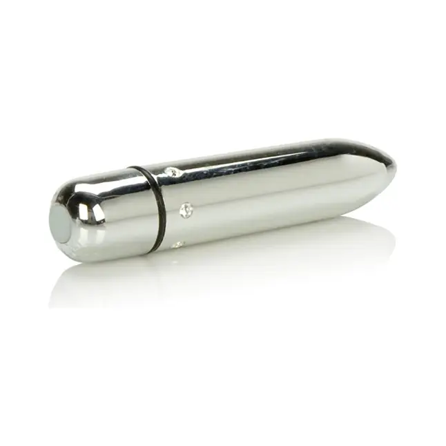 Серебристая вибропуля с кристаллами High Intensity Silver - Crystal Chic. Фотография 4.