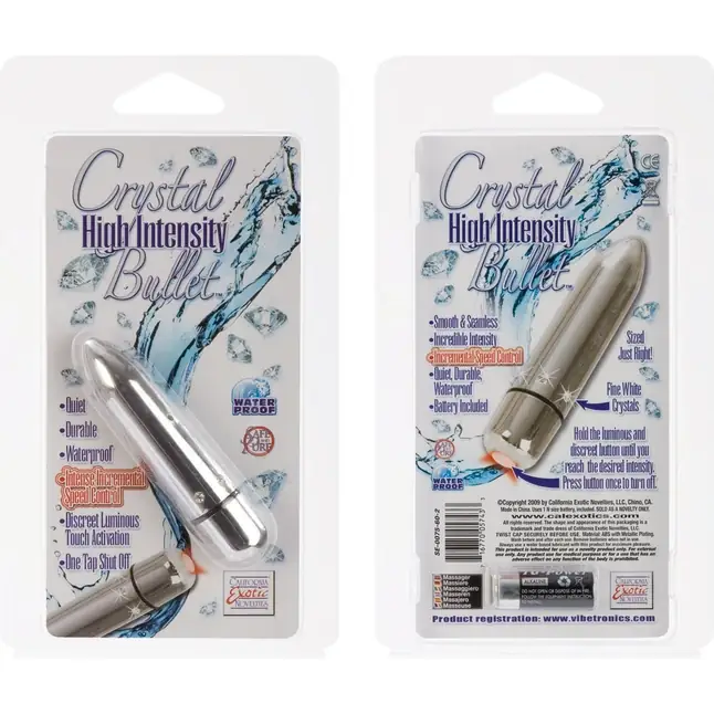 Серебристая вибропуля с кристаллами High Intensity Silver - Crystal Chic. Фотография 5.