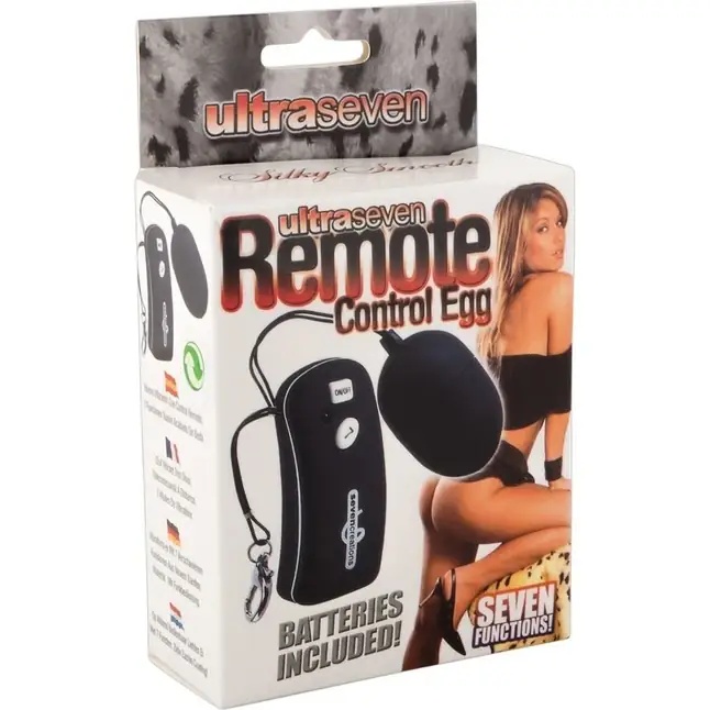 Чёрное виброяйцо с дистанционным управлением Ultra 7 Remote. Фотография 2.
